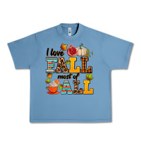 Pebble Blue i love fall most of all Urban Heavy Tee - AdoDesignShop