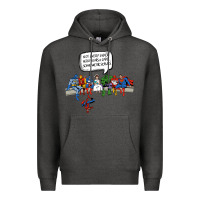 Charcoal Heather Superheros Premium Hoodie - Bettercallsaul
