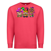 Cardinal Mardi Gras Gnomies Cakes Flowers And Balloon Premium Sweatshirt - BundleAndBundleShop