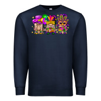 Navy Mardi Gras Gnomies Cakes Flowers And Balloon Premium Sweatshirt - BundleAndBundleShop