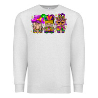 Oatmeal Heather Mardi Gras Gnomies Cakes Flowers And Balloon Premium Sweatshirt - BundleAndBundleShop
