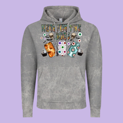 Here For The Boos Vintage Hoodie Designed By Cowhidedigitalart