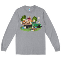 Heather Grey easter truck with bunny Long Sleeve Tee - AdoDesignShop