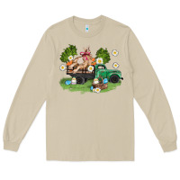 Mushroom easter truck with bunny Long Sleeve Tee - AdoDesignShop