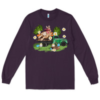 Plum easter truck with bunny Long Sleeve Tee - AdoDesignShop