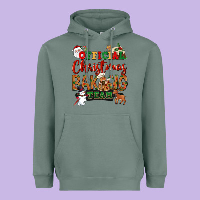Official Christmas Baking Team Heavyweight Hoodie Designed By Nancycooperartshop