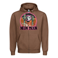 Chestnut neon moon Zipper Hoodie - MaliasSmallBusiness