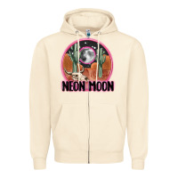 Sandshell neon moon Zipper Hoodie - MaliasSmallBusiness