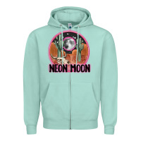 Seafoam neon moon Zipper Hoodie - MaliasSmallBusiness