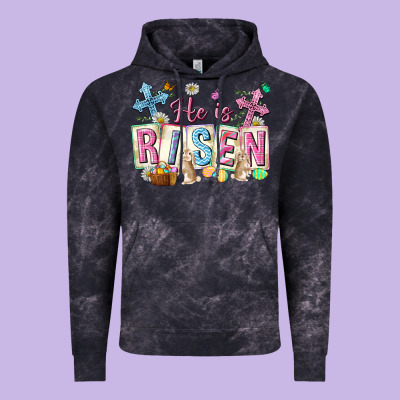 He Is Risen Easter With Flowers Vintage Hoodie Designed By Neo Western