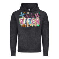 Vintage Black he is risen easter with flowers Vintage Hoodie - Neo Western