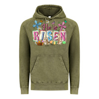 Vintage Olive he is risen easter with flowers Vintage Hoodie - Neo Western