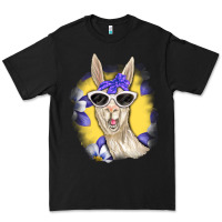 Black Llama With Sunglasses Premium Tee - RanaPortraitStore