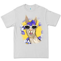 Dove Grey Llama With Sunglasses Premium Tee - RanaPortraitStore