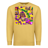 Antique Gold Mardi gras gnomies seamless pattern Premium Sweatshirt - BundleAndBundleShop