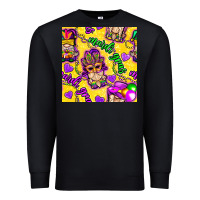 Black Mardi gras gnomies seamless pattern Premium Sweatshirt - BundleAndBundleShop