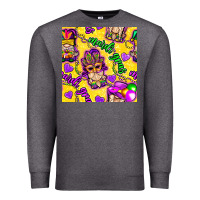 Charcoal Heather Mardi gras gnomies seamless pattern Premium Sweatshirt - BundleAndBundleShop