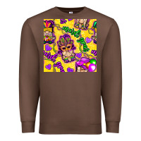 Chestnut Mardi gras gnomies seamless pattern Premium Sweatshirt - BundleAndBundleShop