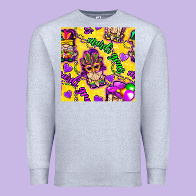 Mardi Gras Gnomies Seamless Pattern Premium Sweatshirt Designed By Bundleandbundleshop