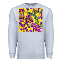 Heather Grey Mardi gras gnomies seamless pattern Premium Sweatshirt - BundleAndBundleShop