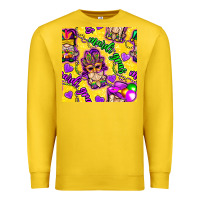 Lemon Mardi gras gnomies seamless pattern Premium Sweatshirt - BundleAndBundleShop