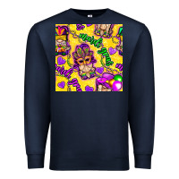 Navy Mardi gras gnomies seamless pattern Premium Sweatshirt - BundleAndBundleShop