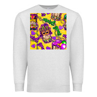 Oatmeal Heather Mardi gras gnomies seamless pattern Premium Sweatshirt - BundleAndBundleShop