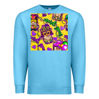 Ocean Blue Mardi gras gnomies seamless pattern Premium Sweatshirt - BundleAndBundleShop