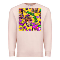 Pale Pink Mardi gras gnomies seamless pattern Premium Sweatshirt - BundleAndBundleShop