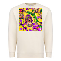 Sandshell Mardi gras gnomies seamless pattern Premium Sweatshirt - BundleAndBundleShop