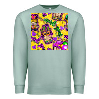 Seafoam Mardi gras gnomies seamless pattern Premium Sweatshirt - BundleAndBundleShop