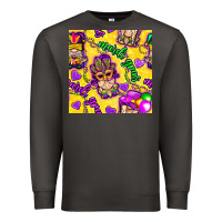 Smoke Mardi gras gnomies seamless pattern Premium Sweatshirt - BundleAndBundleShop