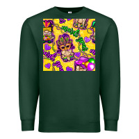 Sports Green Mardi gras gnomies seamless pattern Premium Sweatshirt - BundleAndBundleShop