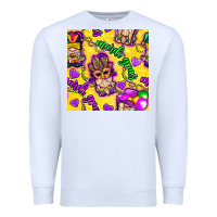 White Mardi gras gnomies seamless pattern Premium Sweatshirt - BundleAndBundleShop