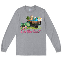 Heather Grey easter on the hunt Long Sleeve Tee - AdoDesignShop