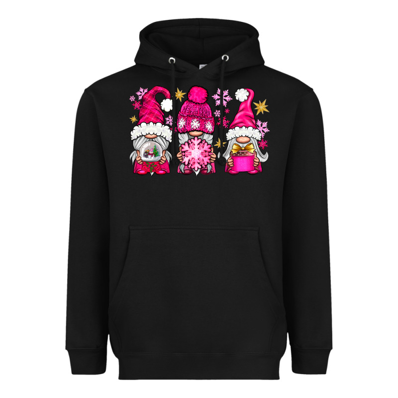 Pink Christmas Winter Gnomes Heavyweight Hoodie by NancyCooperArtShop | Teevron