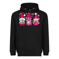 Black Pink Christmas winter gnomes Heavyweight Hoodie - NancyCooperArtShop