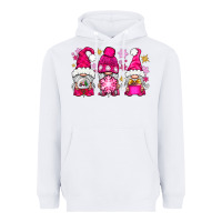White Pink Christmas winter gnomes Heavyweight Hoodie - NancyCooperArtShop