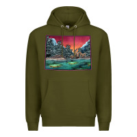 Army Green Colorado Scenery Map Premium Hoodie - Bettercallsaul