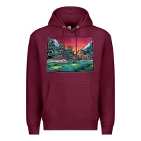 Burgundy Colorado Scenery Map Premium Hoodie - Bettercallsaul