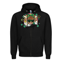 Black st. patrick's day highland cow Zipper Hoodie - MaliasSmallBusiness