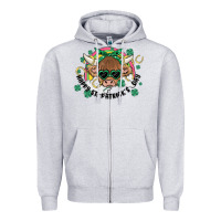 Heather Grey st. patrick's day highland cow Zipper Hoodie - MaliasSmallBusiness