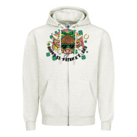 Oatmeal Heather st. patrick's day highland cow Zipper Hoodie - MaliasSmallBusiness