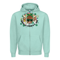 Seafoam st. patrick's day highland cow Zipper Hoodie - MaliasSmallBusiness