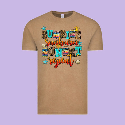 Sunrise Sunburn Sunset Repeat Vintage Tee Designed By Adodesignshop