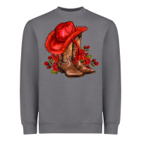 Storm valentines day cowboy boots red  and roses Heavyweight Sweatshirt - AdoDesignShop