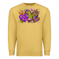 Antique Gold Mardi Gras Hearts Premium Sweatshirt - BundleAndBundleShop