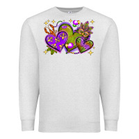 Oatmeal Heather Mardi Gras Hearts Premium Sweatshirt - BundleAndBundleShop