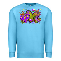 Ocean Blue Mardi Gras Hearts Premium Sweatshirt - BundleAndBundleShop