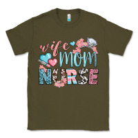Army Green wife mom nurse Classic Tee - BundleAndBundleShop